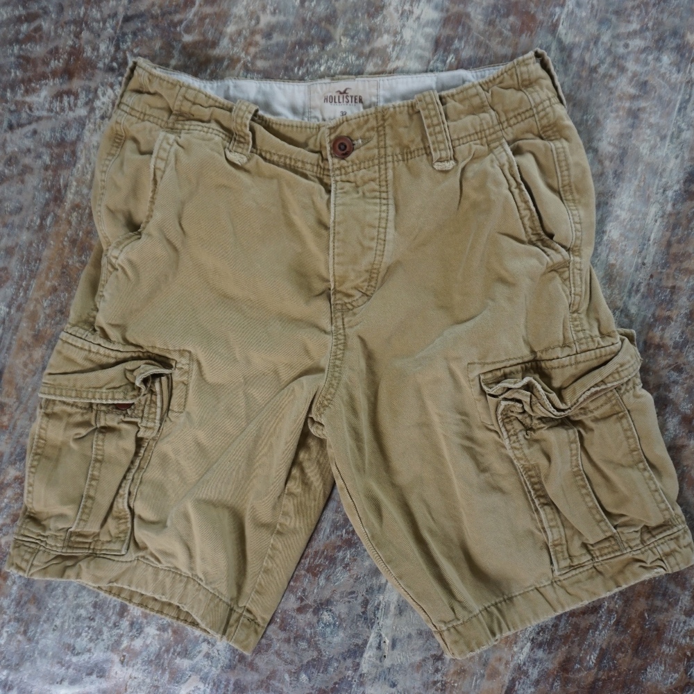Hollister Mens Khaki Cargo Shorts